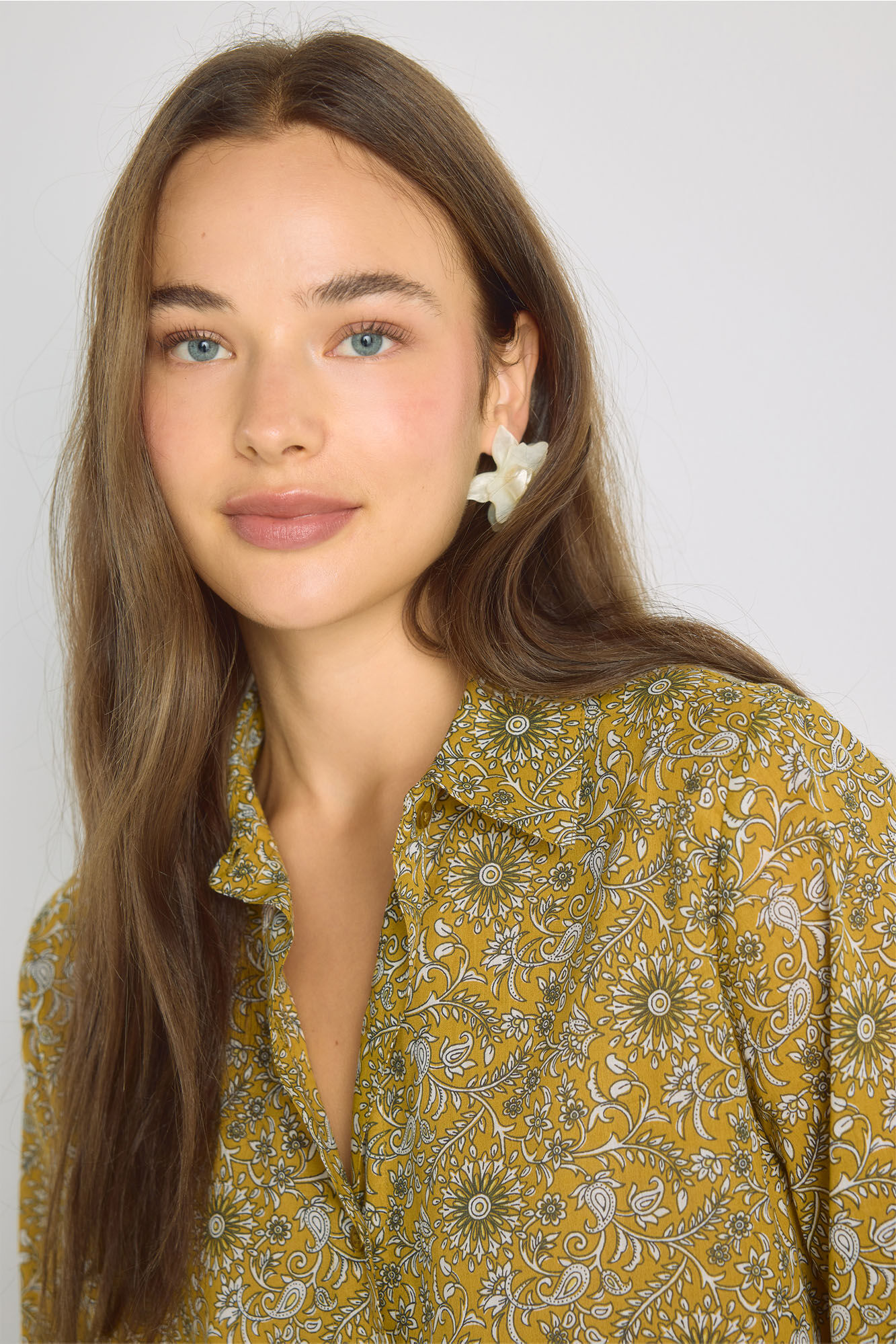 Milano Camisa estampada Dorado/ Mostaza