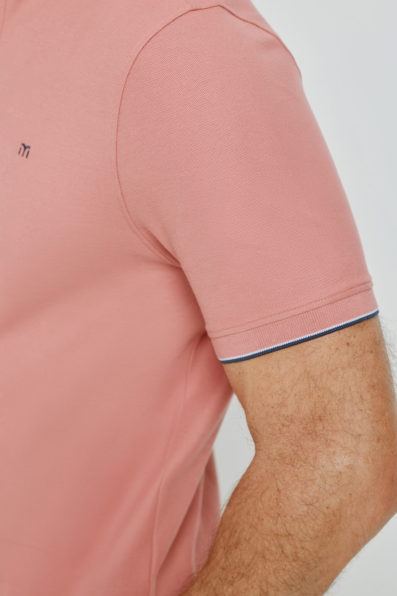 Milano Polo de manga corta cuello mao Rosa
