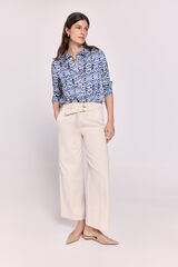 Milano Camisa satinada estampada Azul