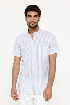 Fifty Outlet Camisa slub rayas Azul