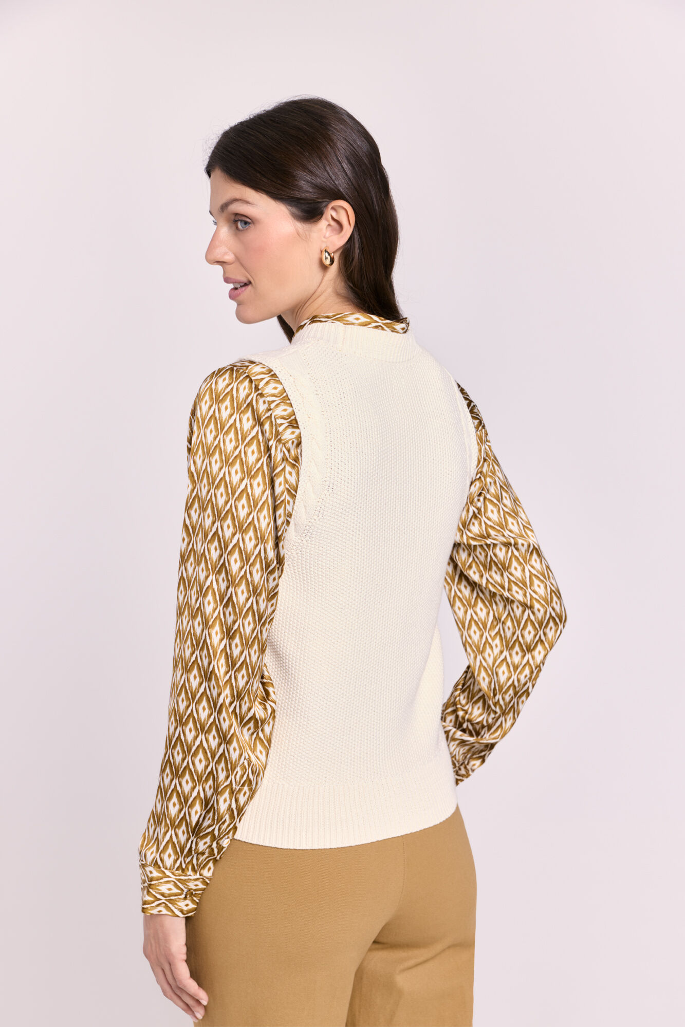 Milano Chaleco de tejido con detalle trenzado Beige