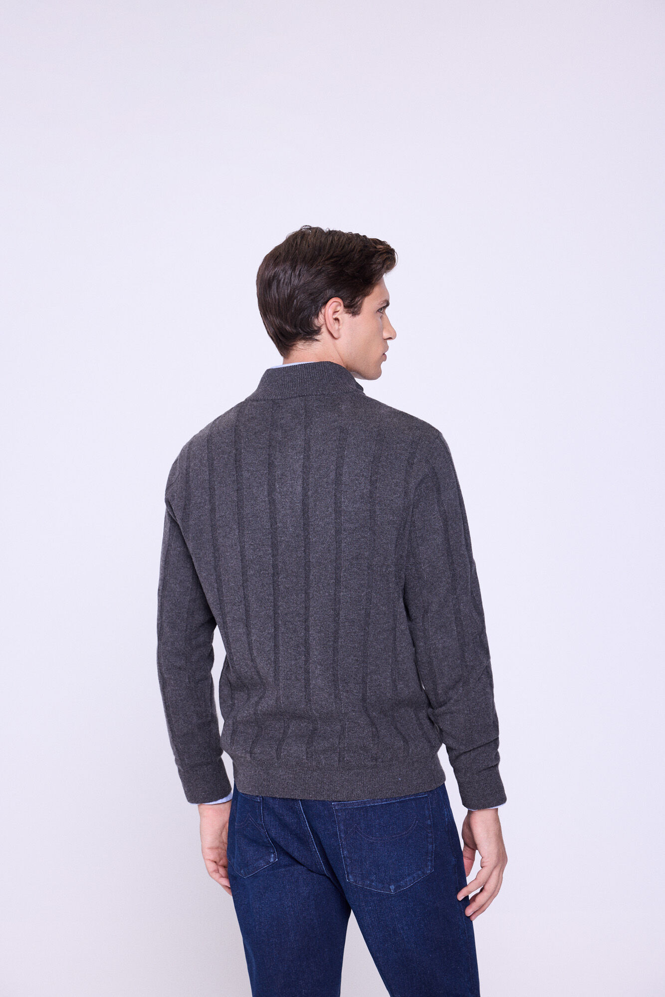 Milano C&aacute;rdigan con cierre de cremallera Gris Oscuro