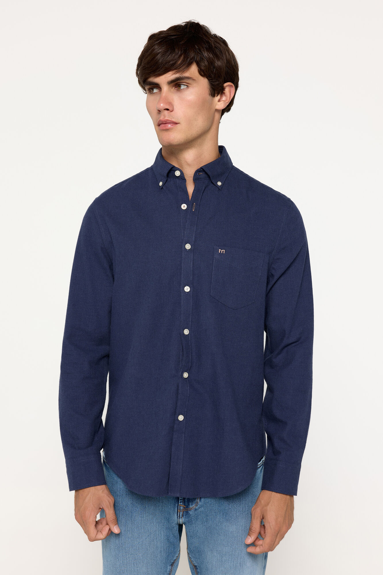 Milano Camisa Twill Lisa Azul