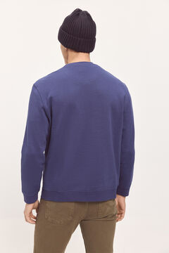 Fifty Outlet Sudadera Básica Patch Cuello Caja Azul Oscuro