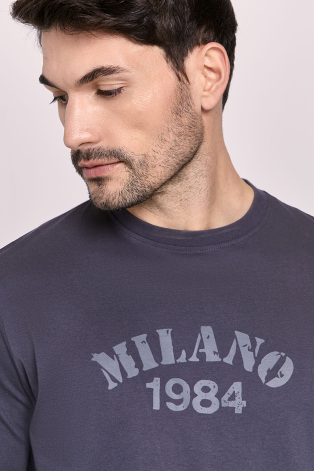 Milano Pijama con letras Gris Oscuro