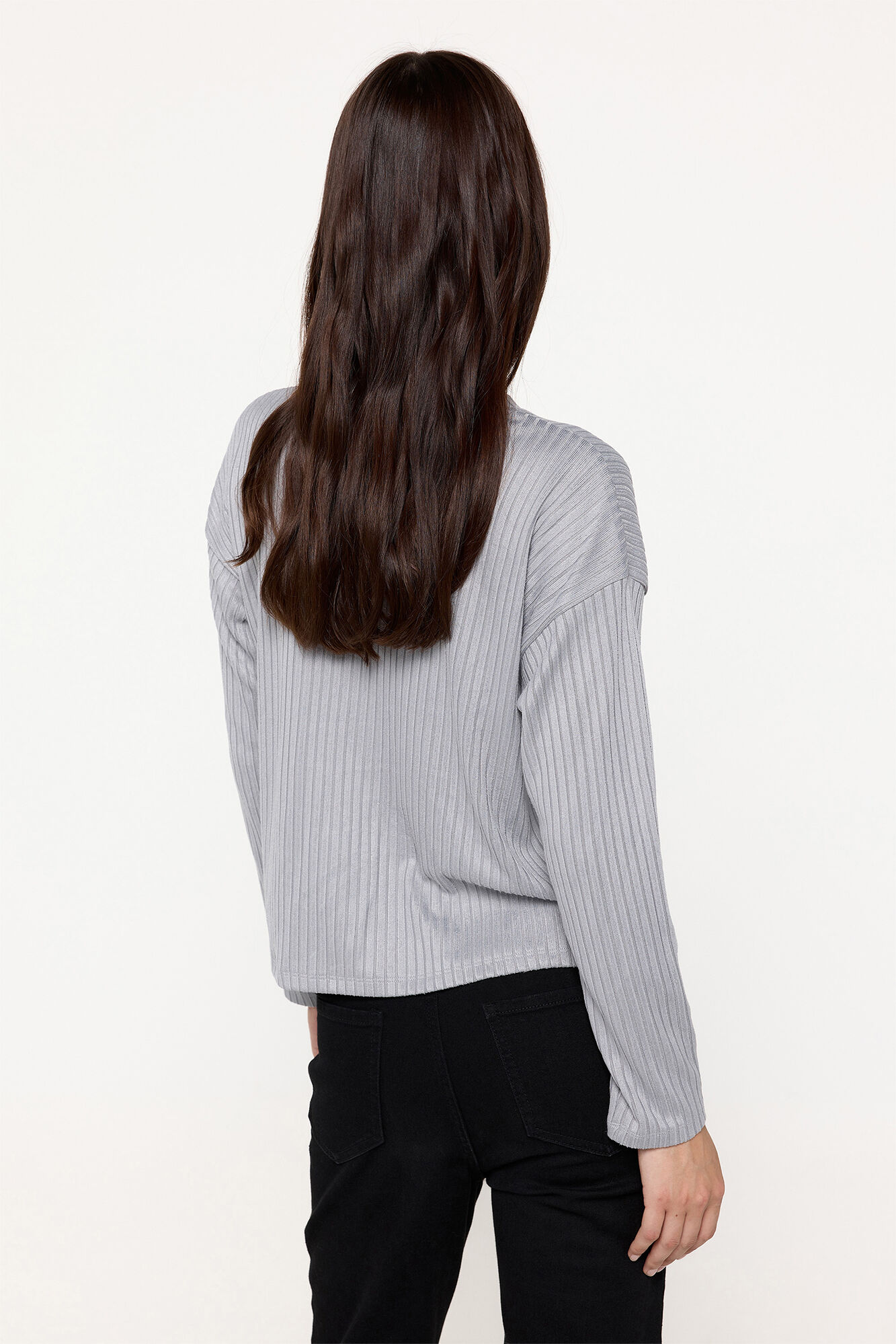 Milano Jersey manga larga de canale Gris