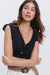 Milano Camiseta botones en escote Azul