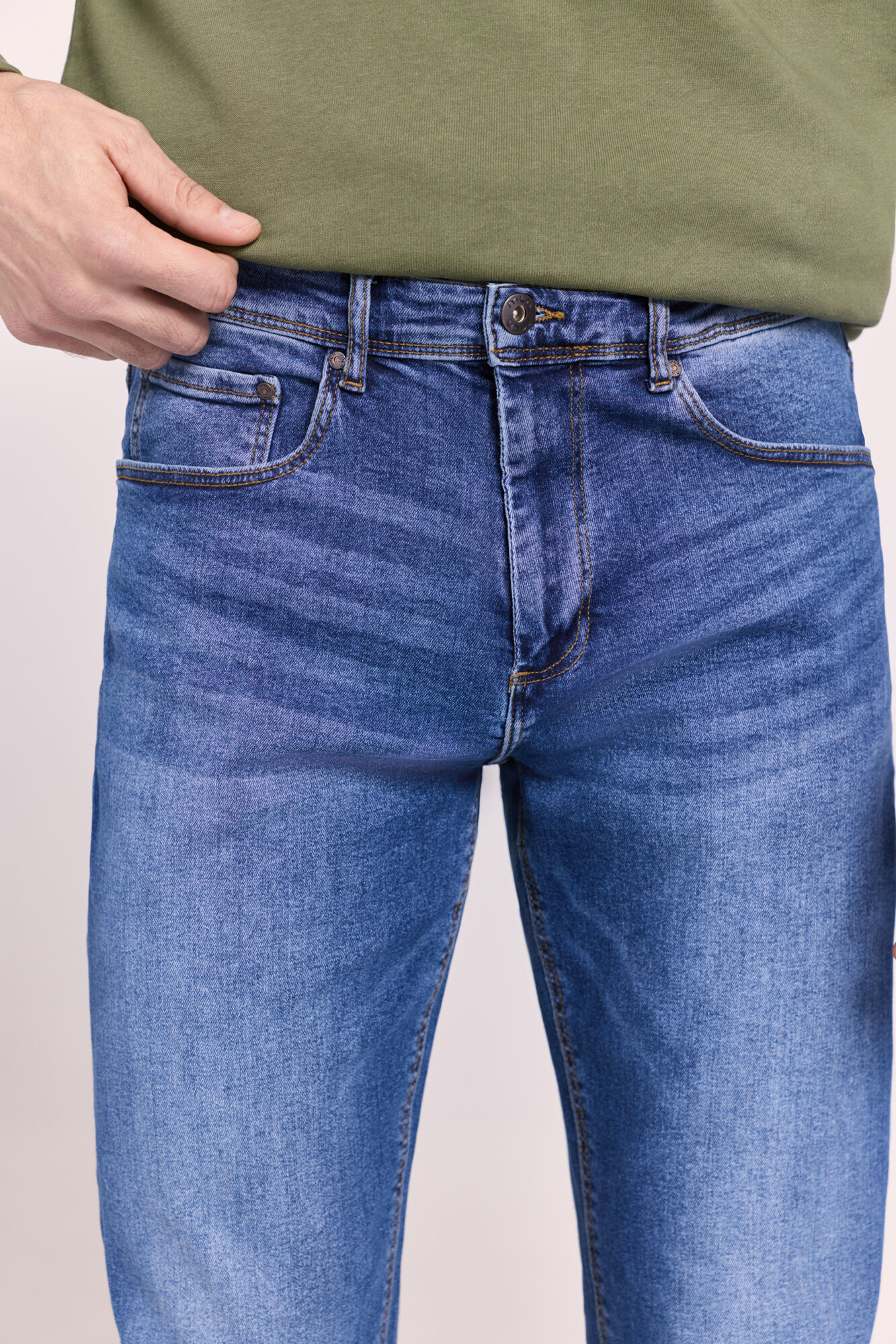 Milano Pantal&oacute;n regular fit de mezclilla Azul