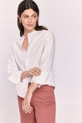 Milano Camisa cuello mao estampada Coral