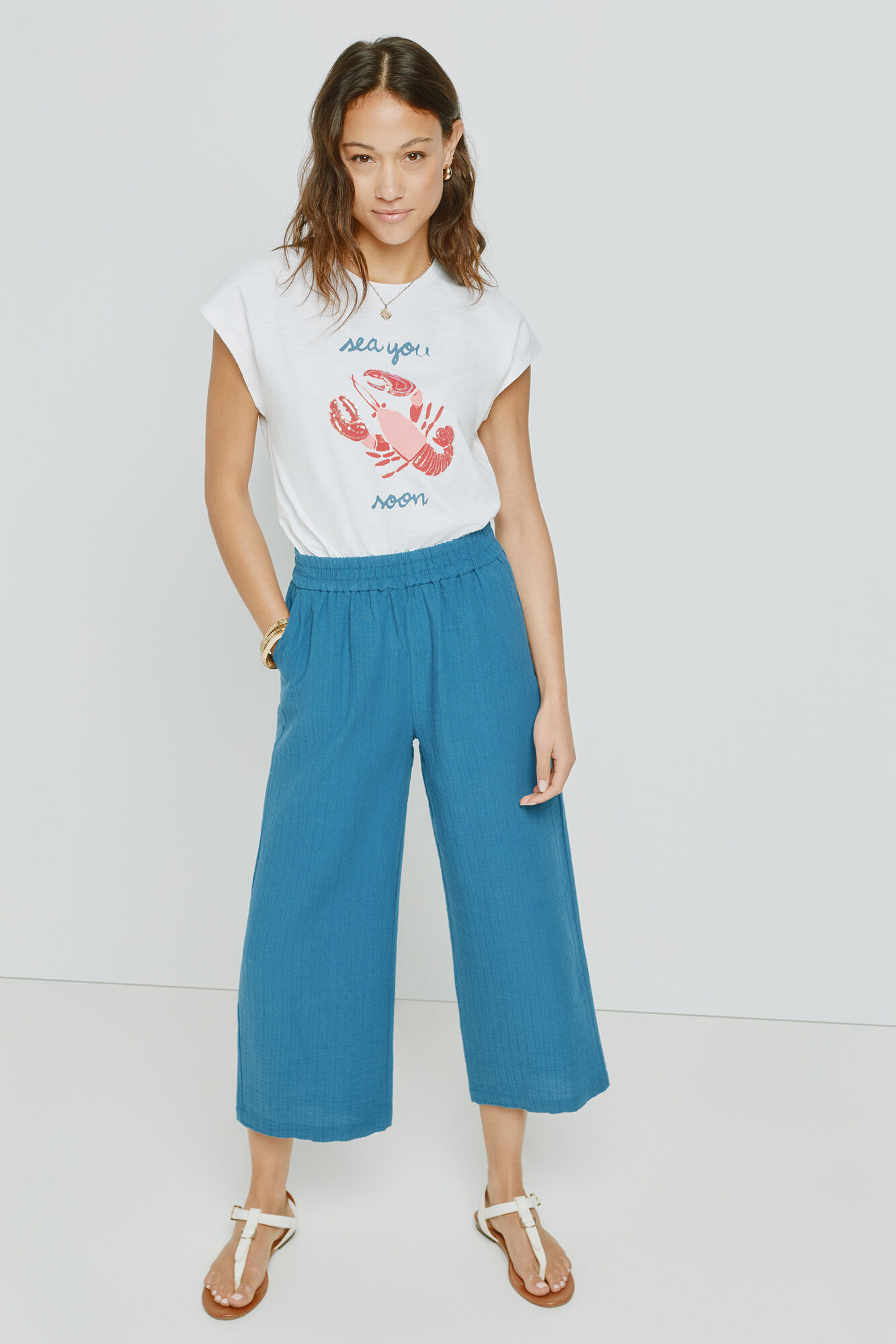 Milano Pantal&oacute;n liso con cintura el&aacute;stica