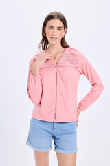 Fifty Outlet playera combinada de manga larga Rosa