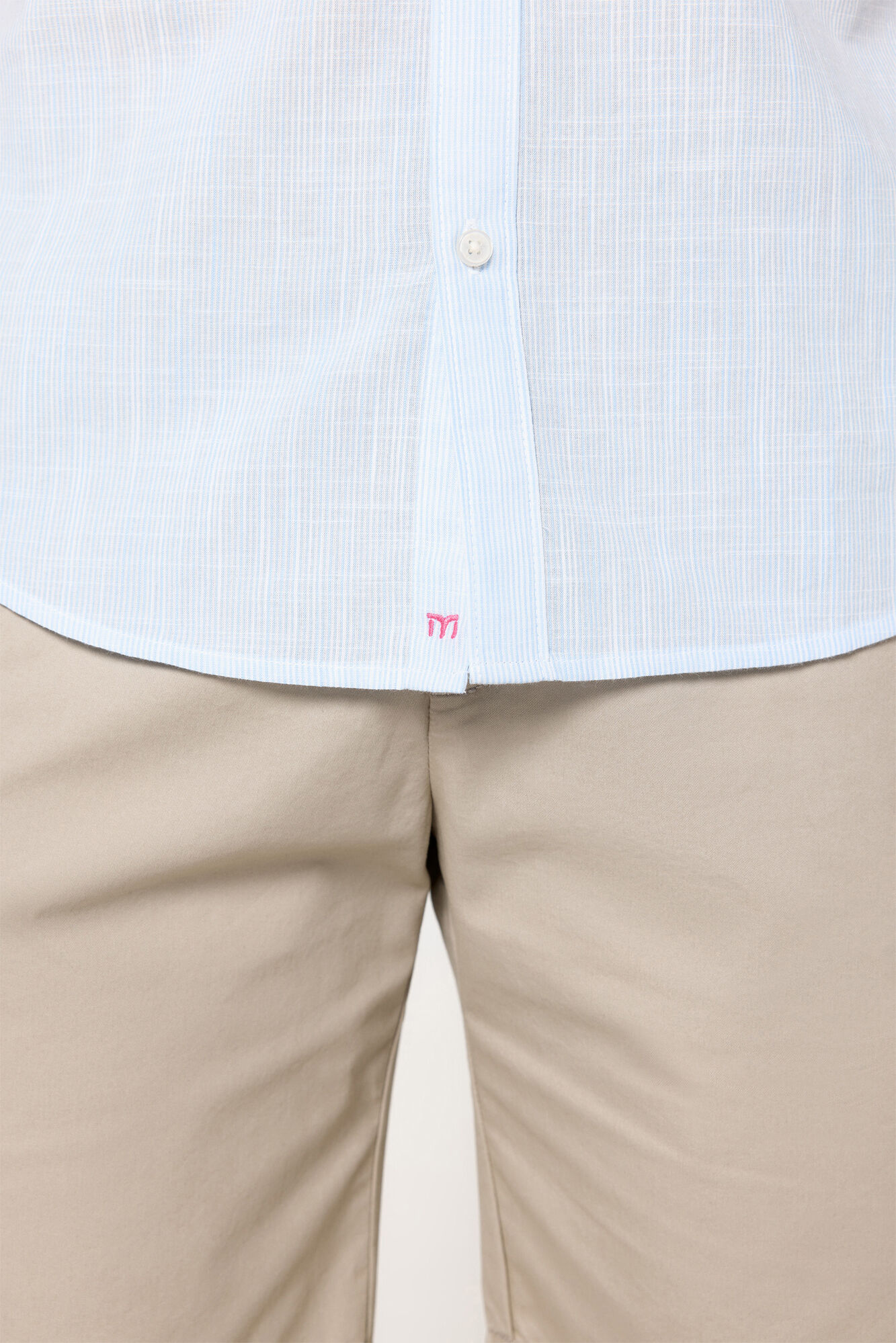 Milano Camisa sport a rayas de manga corta Azul