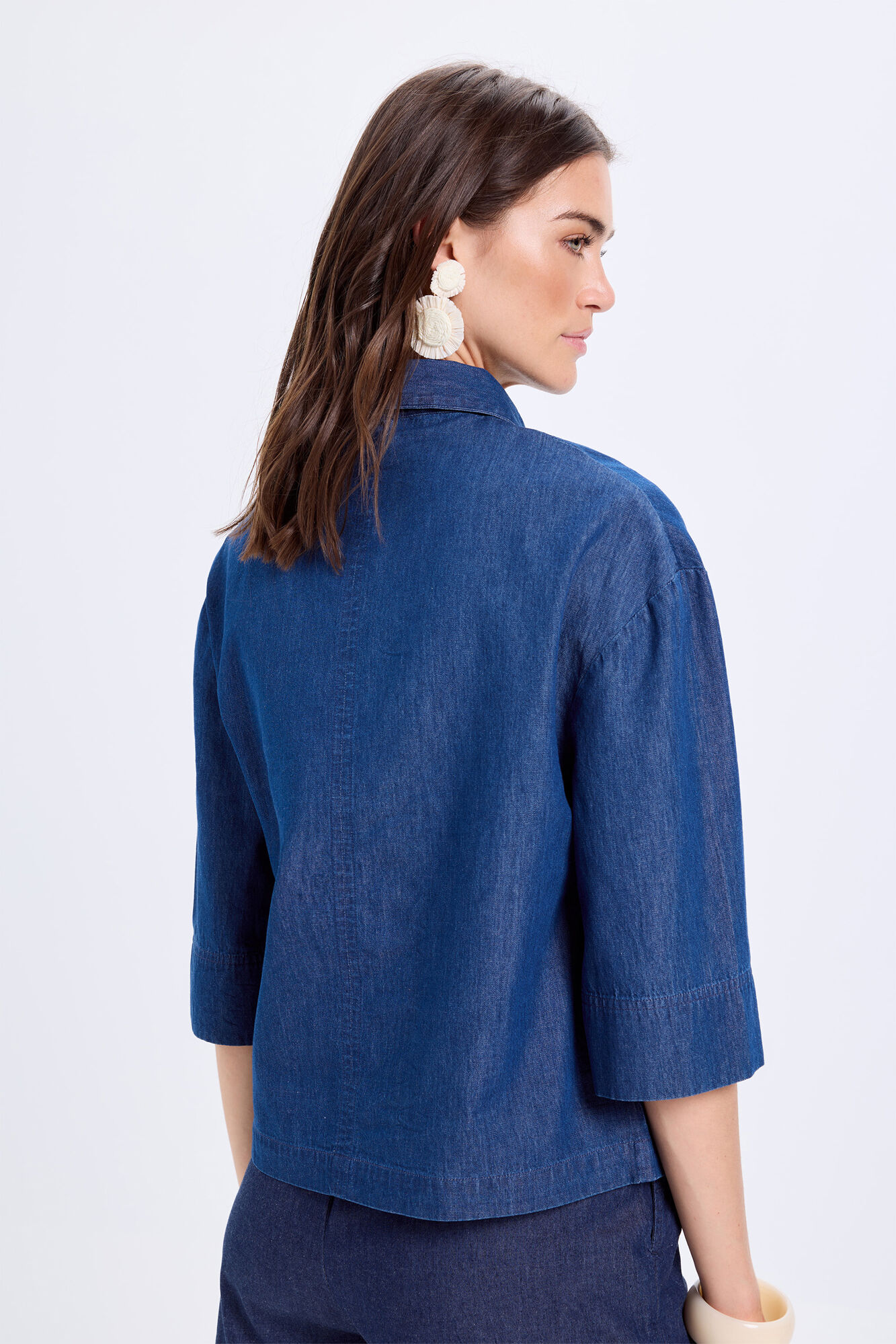 Milano Blusa denim con polo Azul