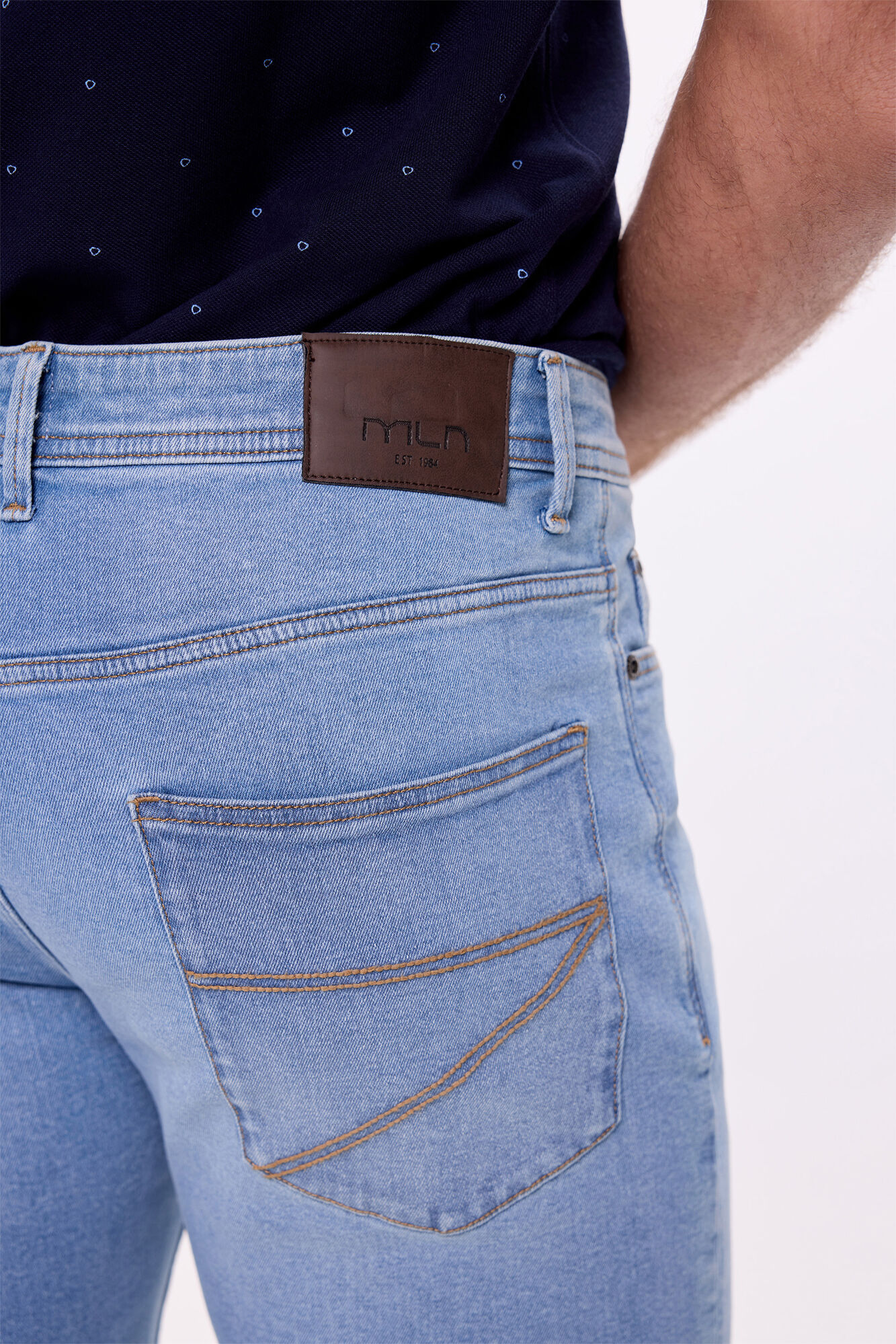 Milano Bermudas de denim ajustadas Azul Claro