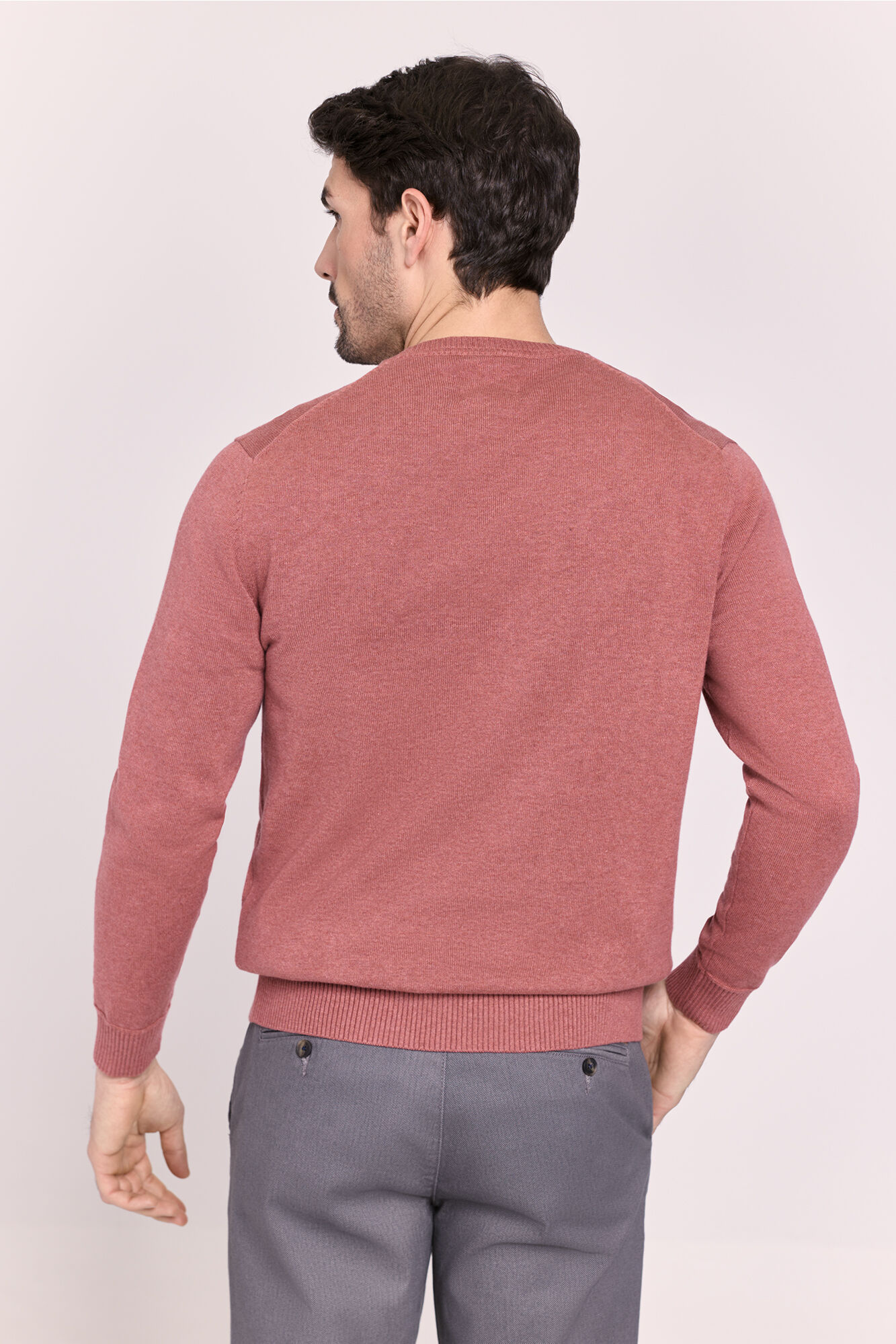 Milano Su&eacute;ter cuello redondo ajustado Vino