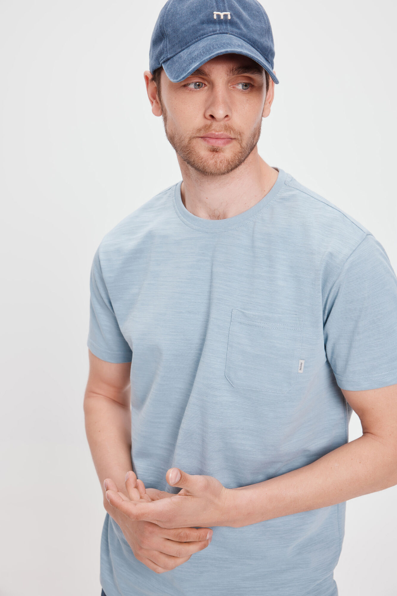 Milano Camiseta b&aacute;sica con Bolsillo