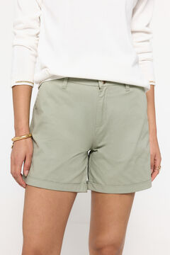 Fifty Outlet Bermuda tipo chino tejido elástico Kaki Oscuro