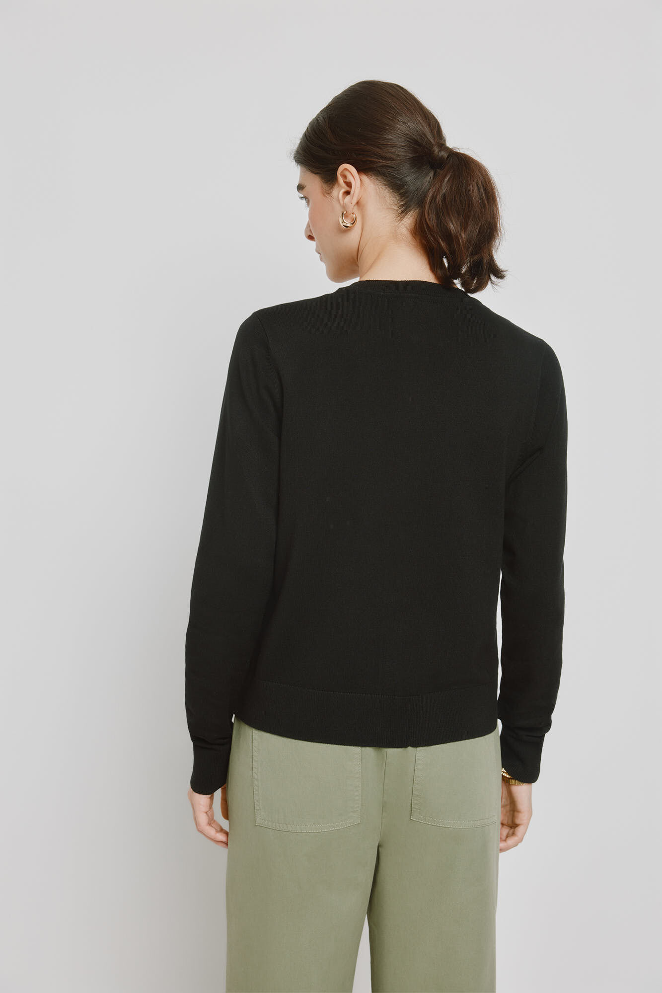 Milano C&aacute;rdigan delgado botones dorados Negro