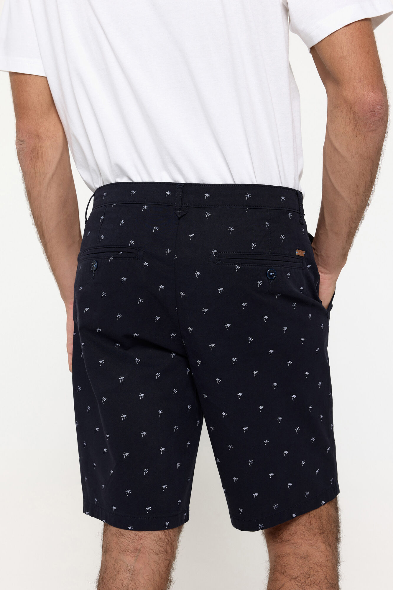 Milano Bermudas algod&oacute;n con microestampado Azul