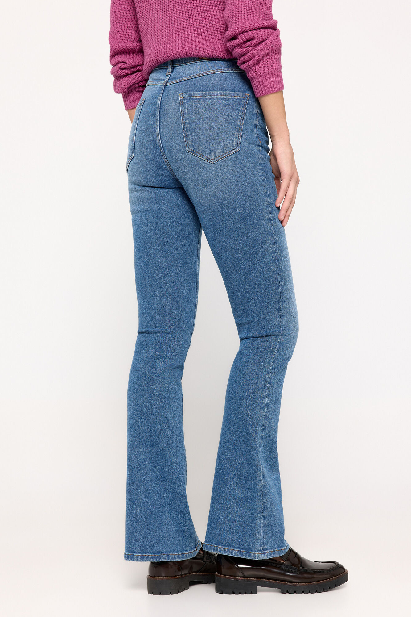 Milano Pantal&oacute;n denim flare Azul Oscuro