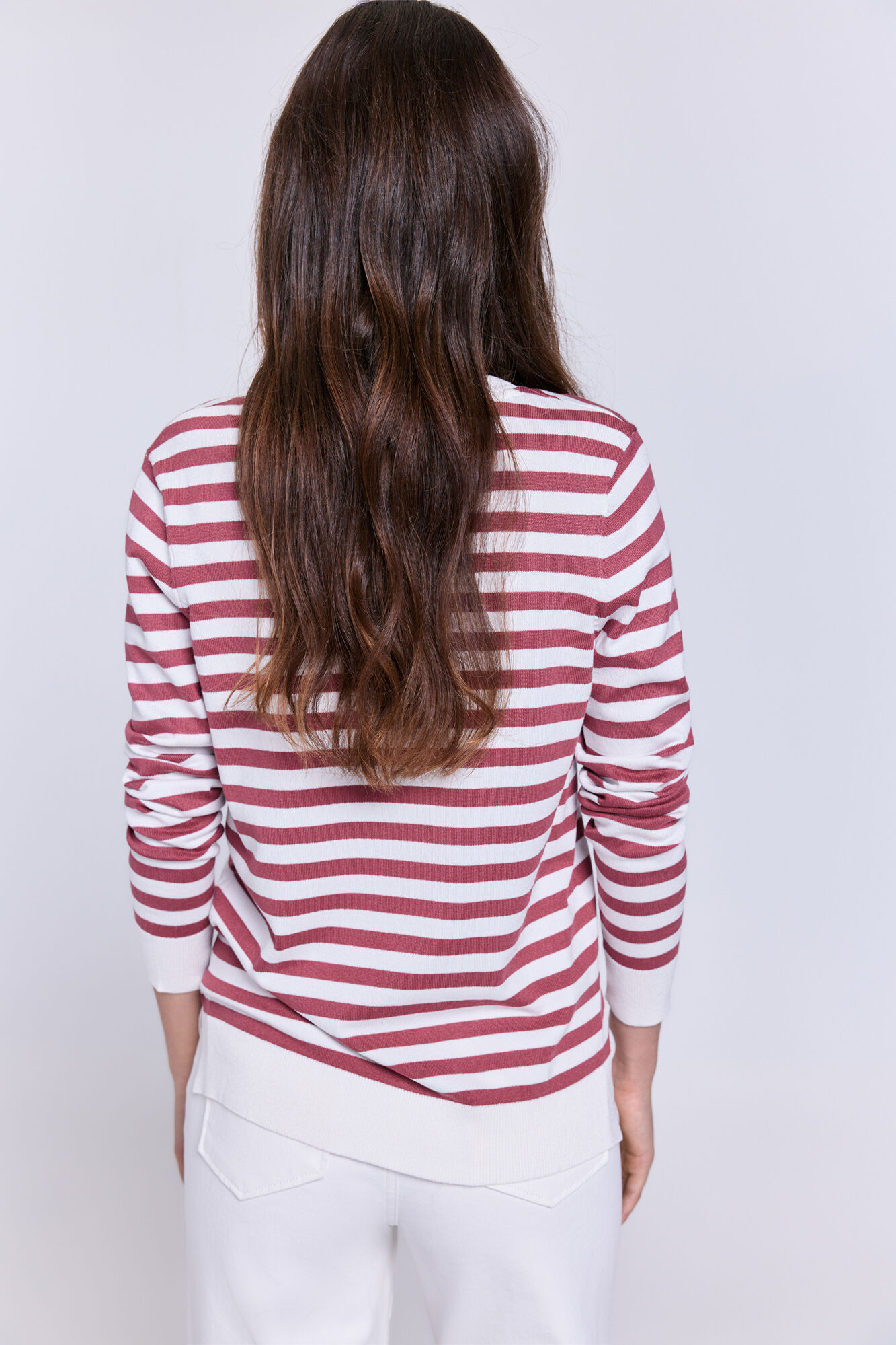 Milano Su&eacute;ter fino de rayas bicolor Verde