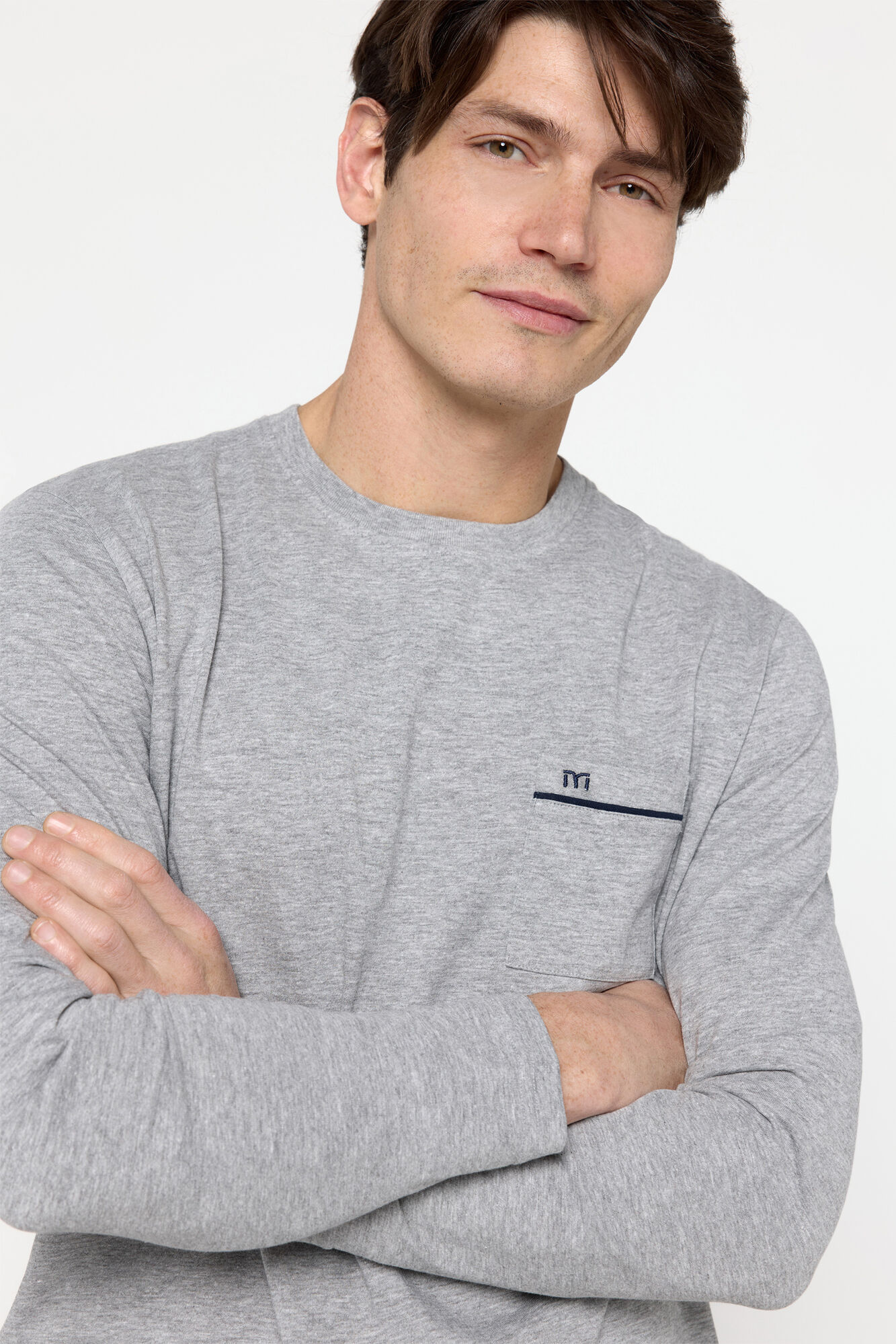 Milano Pijama largo de algod&oacute;n Gris Oscuro