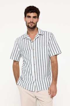 Fifty Outlet Camisa solapa rayas Verde
