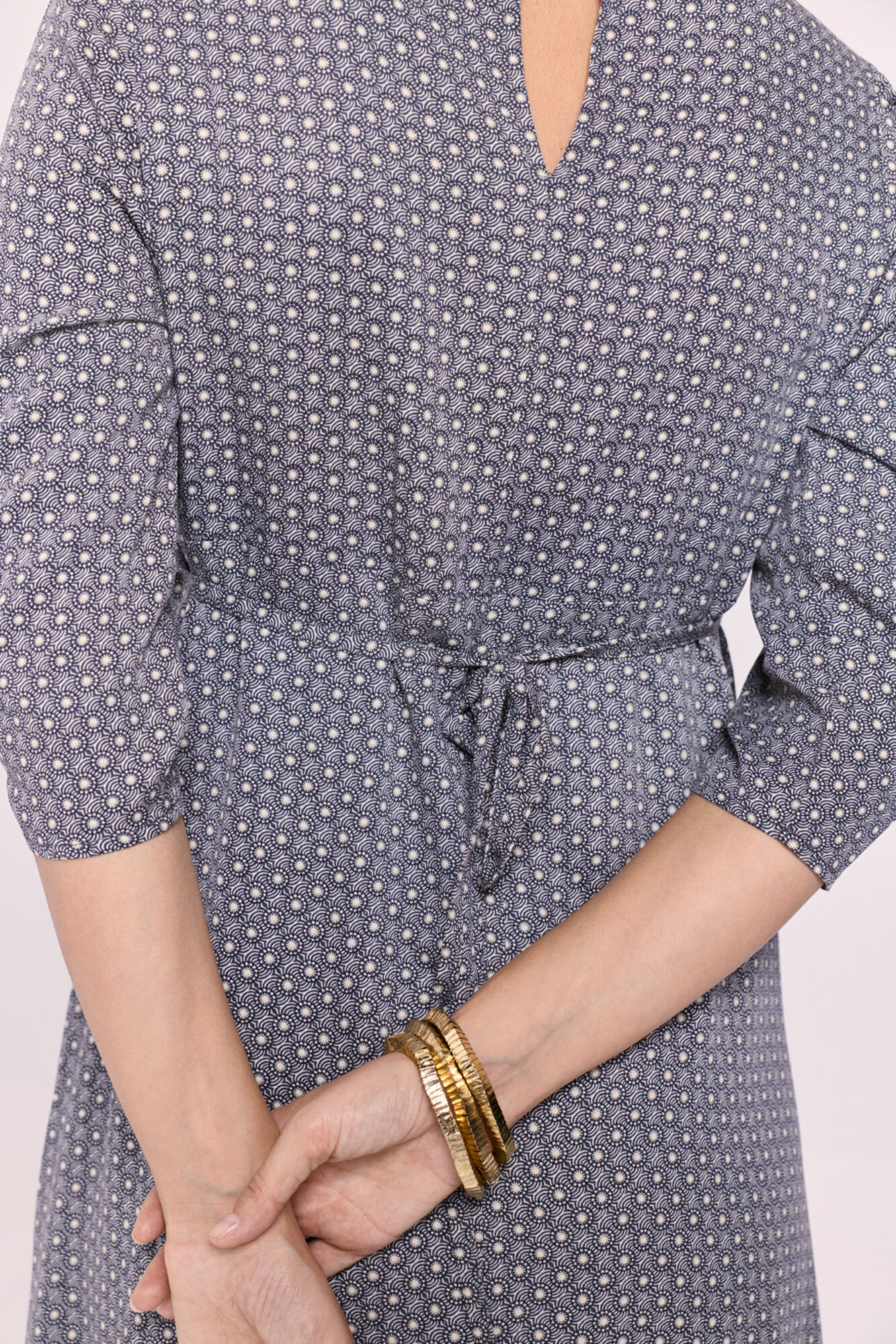 Milano Vestido nudo estampado Navy