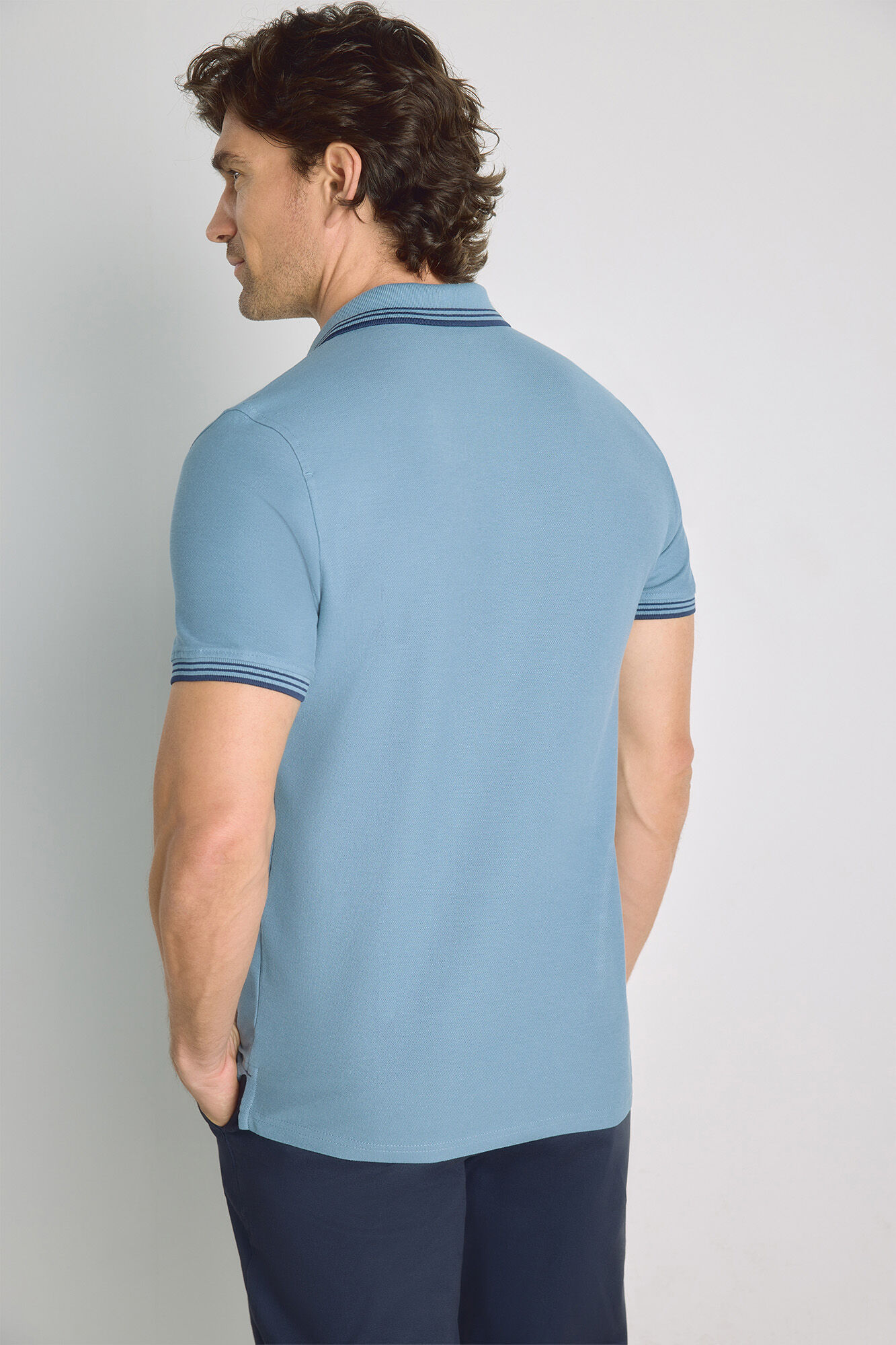 Milano Polo manga corta Azul Claro