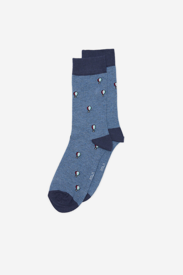 Milano Calcetines media caña print globos Azul