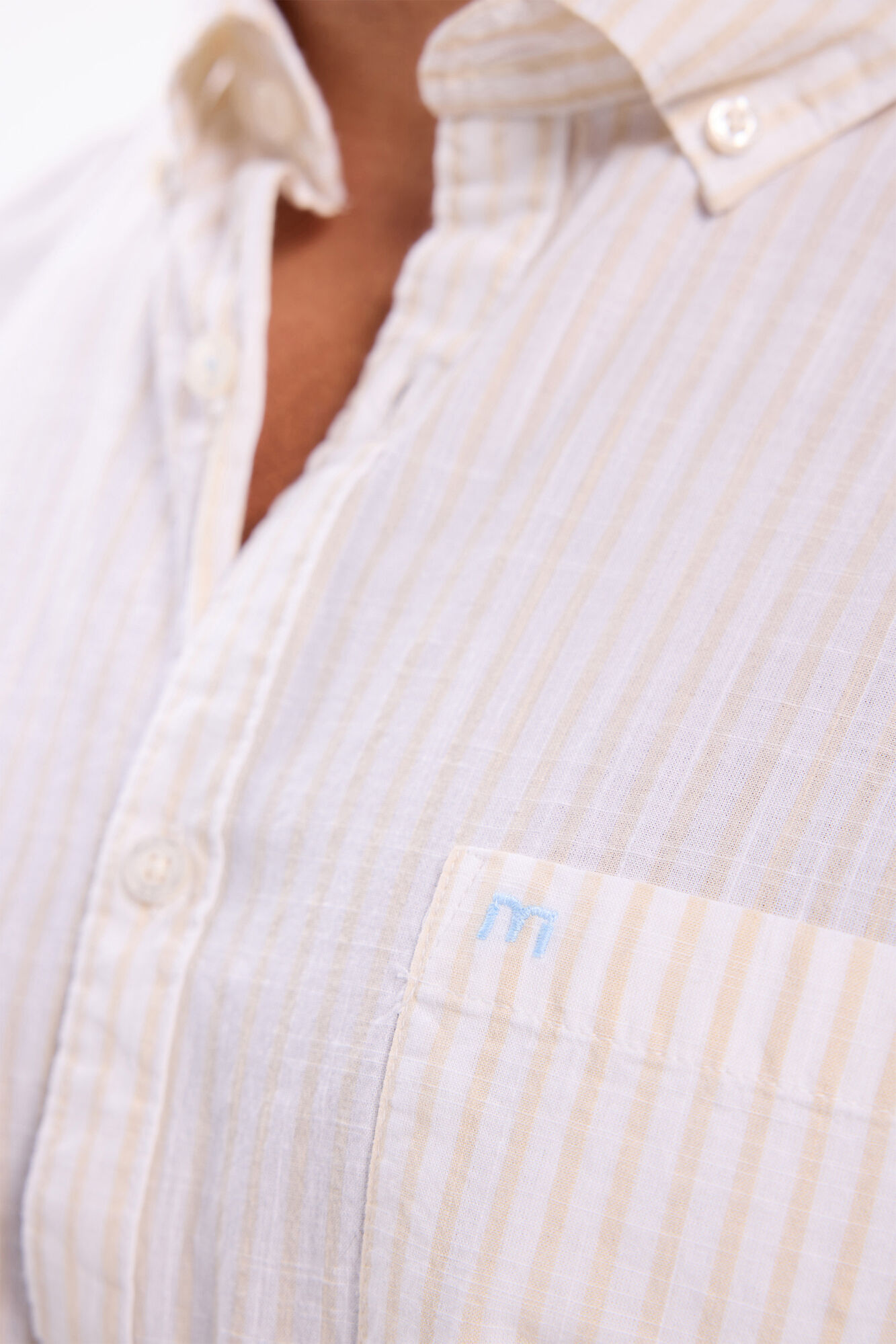 Milano Camisa de rayas rayas Beige