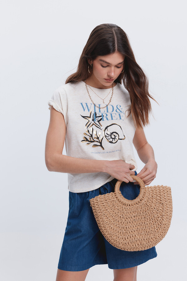 Milano Camiseta mezcla lurex Morado/Lila