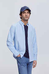 Milano Camisa Oxford Lisa Bolsillo Azul