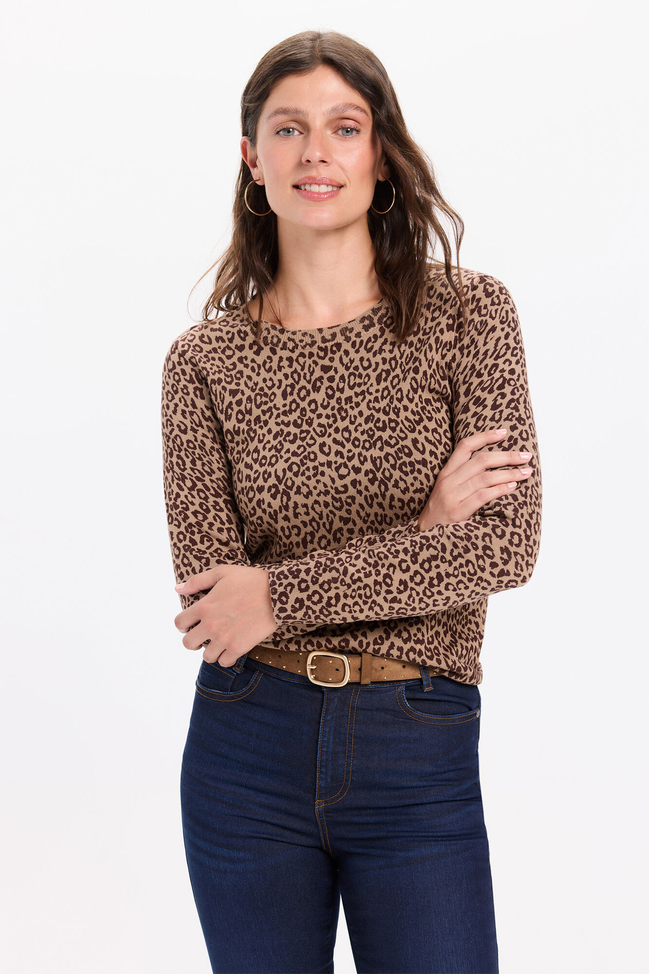 Milano Tejido con liso de leopardo