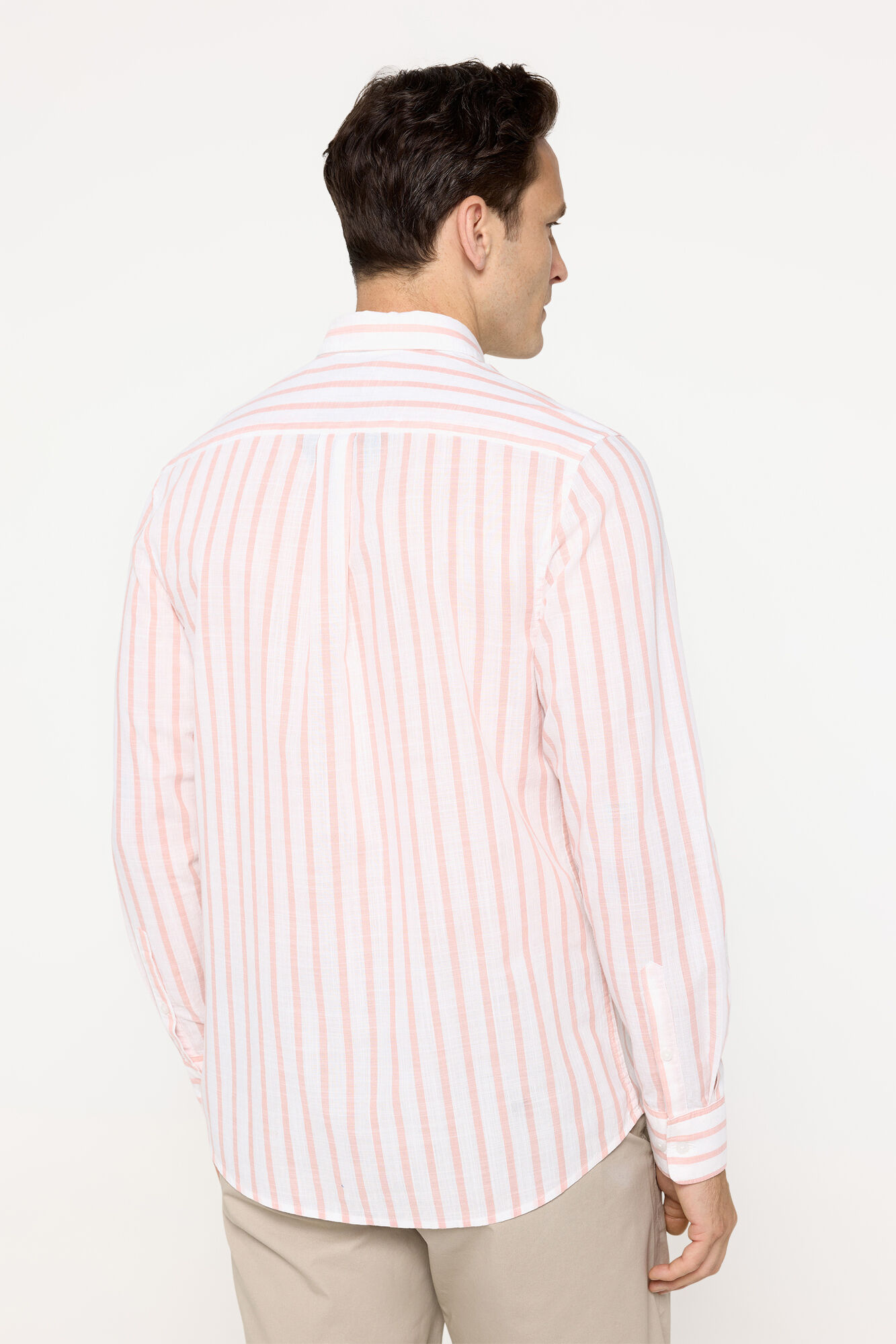 Milano Camisa sport a rayas de manga corta Rosa