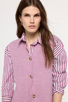 Fifty Outlet Top chaleco punto grueso botones frontales Rosa