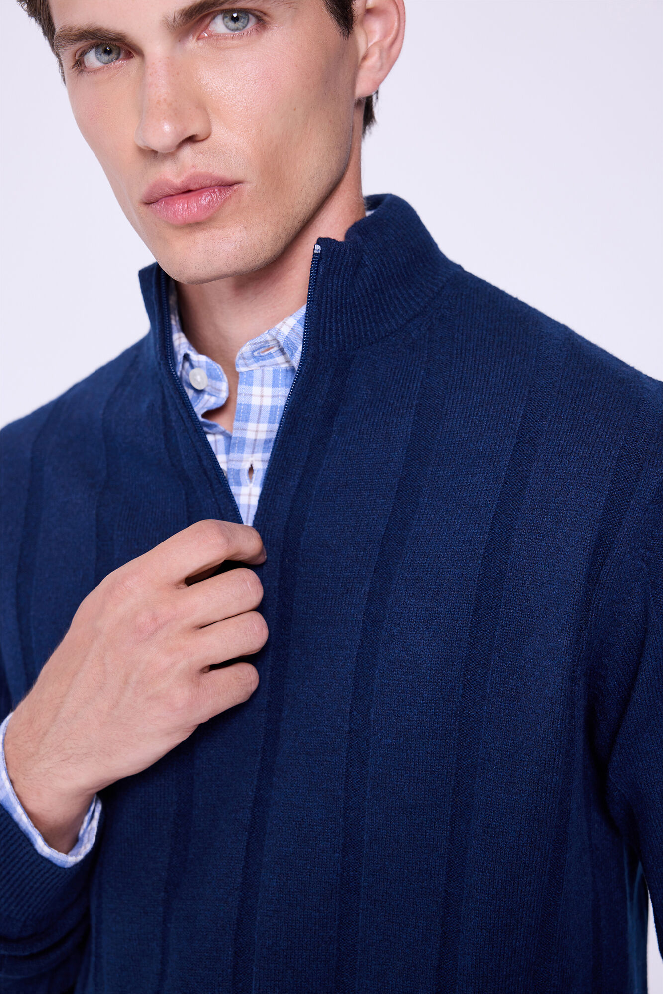 Milano Jersey con cierre de media cremallera Navy