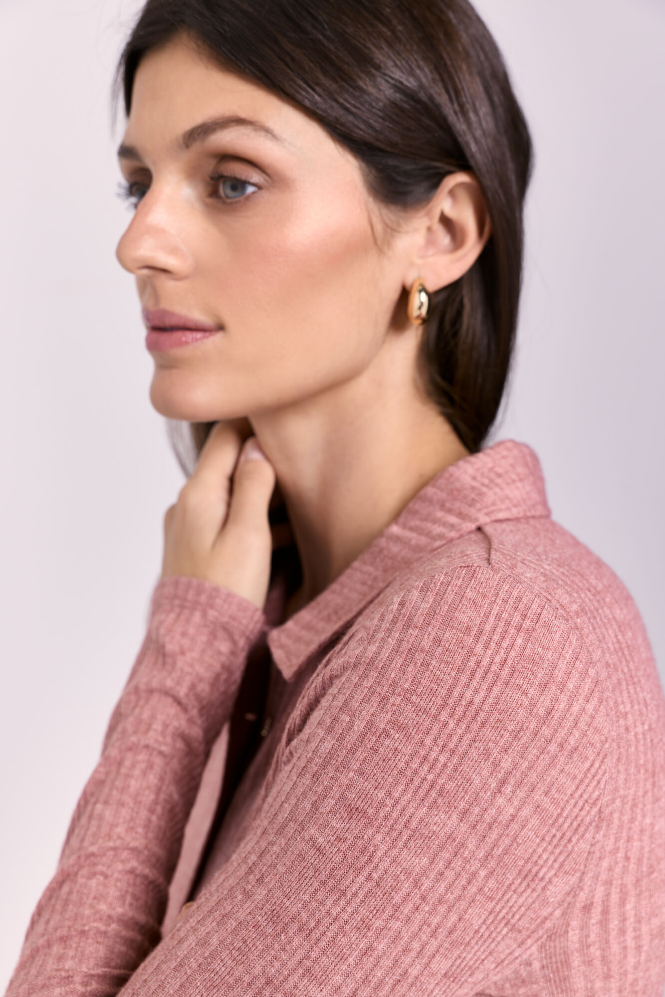 Milano Playera polo acanalada Vino