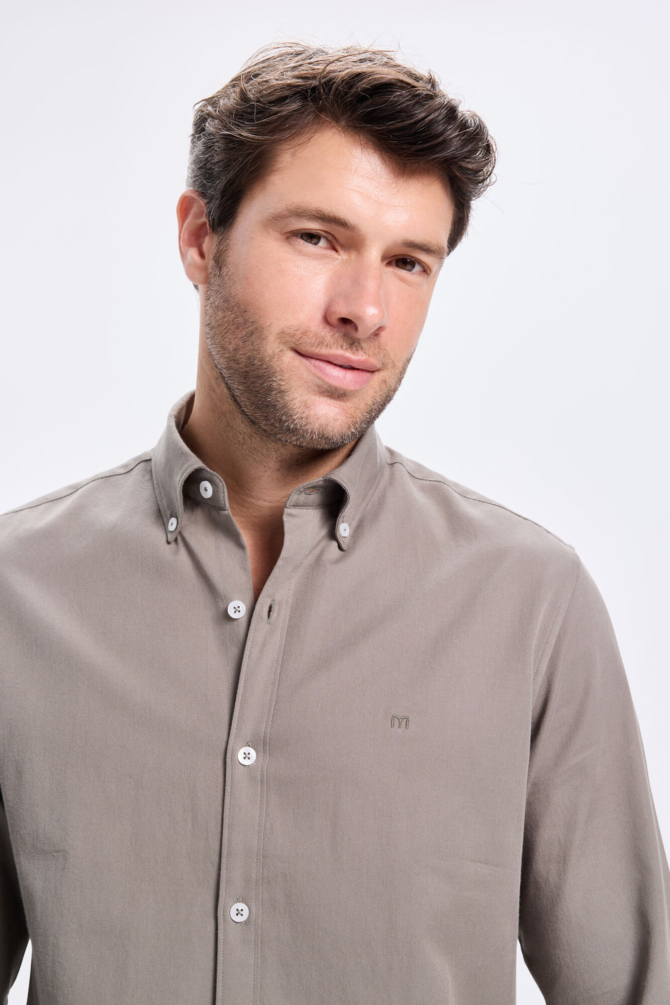 Milano Camisa de sarga liso