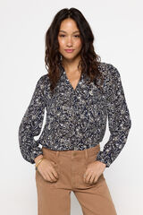Fifty Outlet Blusa estampada plumetí Azul