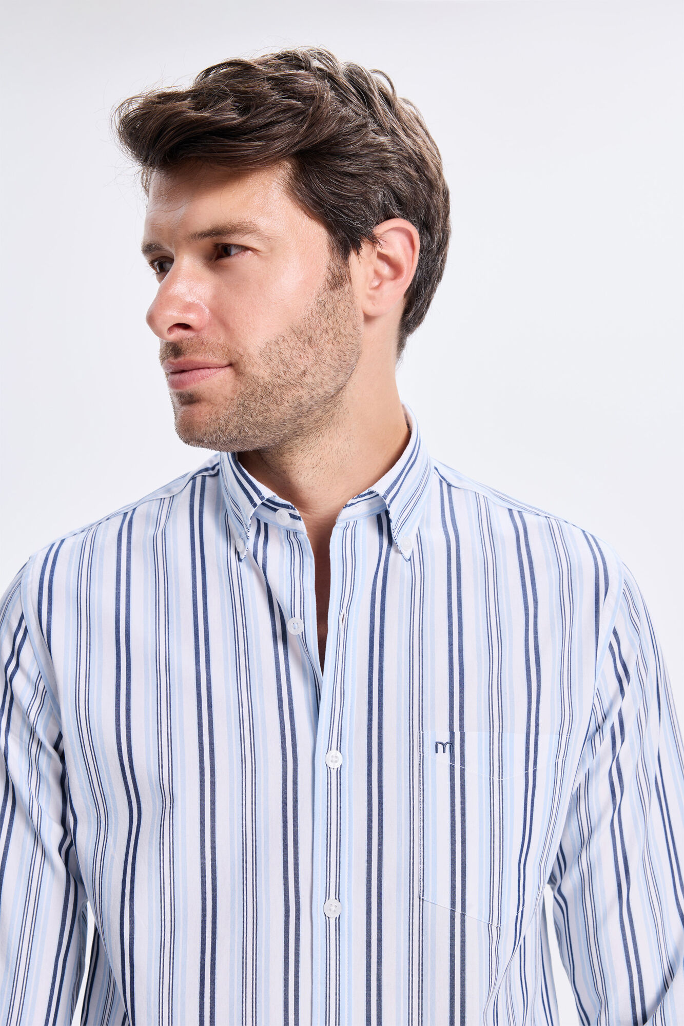 Milano Camisa de sarga a rayas