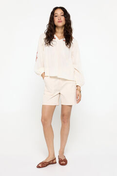 Fifty Outlet Bermudas estilo paperbag con cinturón Beige