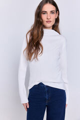 Milano Su&eacute;ter fino canal&eacute; cuello perkins Blanco