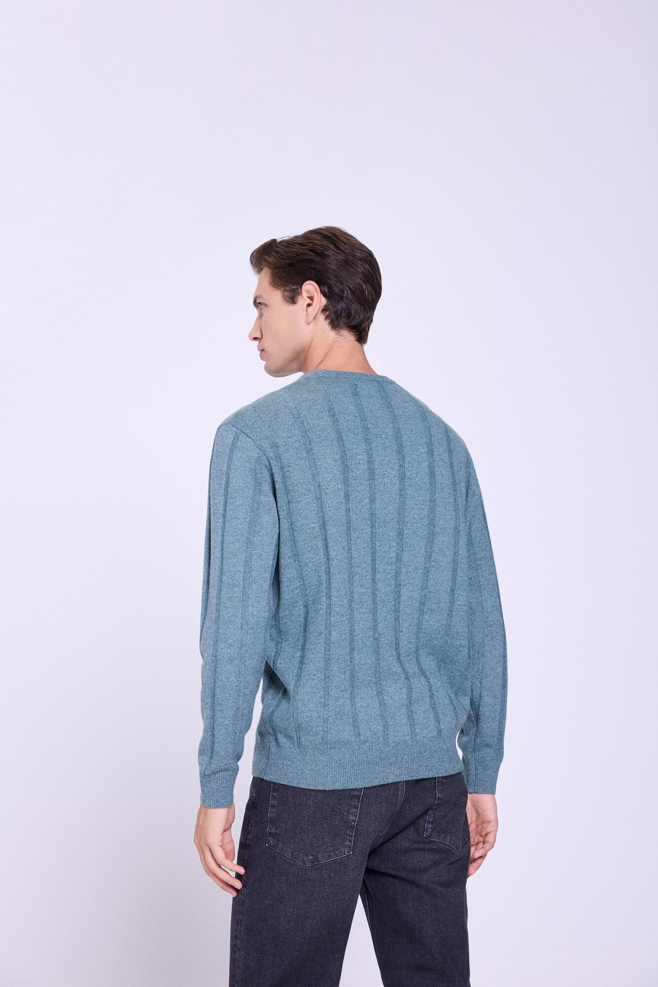 Milano Jersey b&aacute;sico de cuello redondo  Azul turquesa