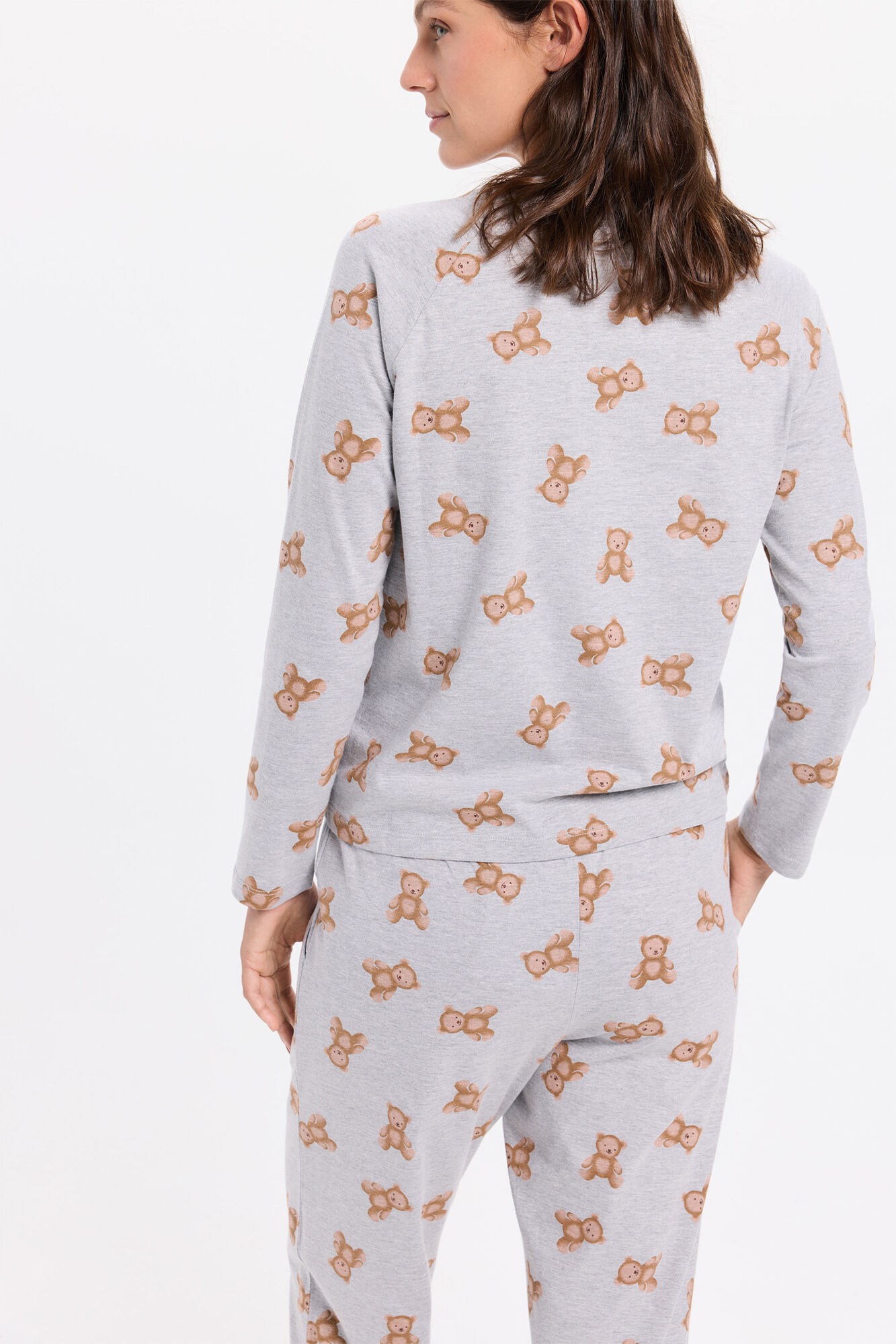 Milano Pijama de osito de peluche Gris Claro