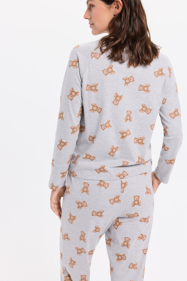 Milano Pijama de osito de peluche Gris Claro