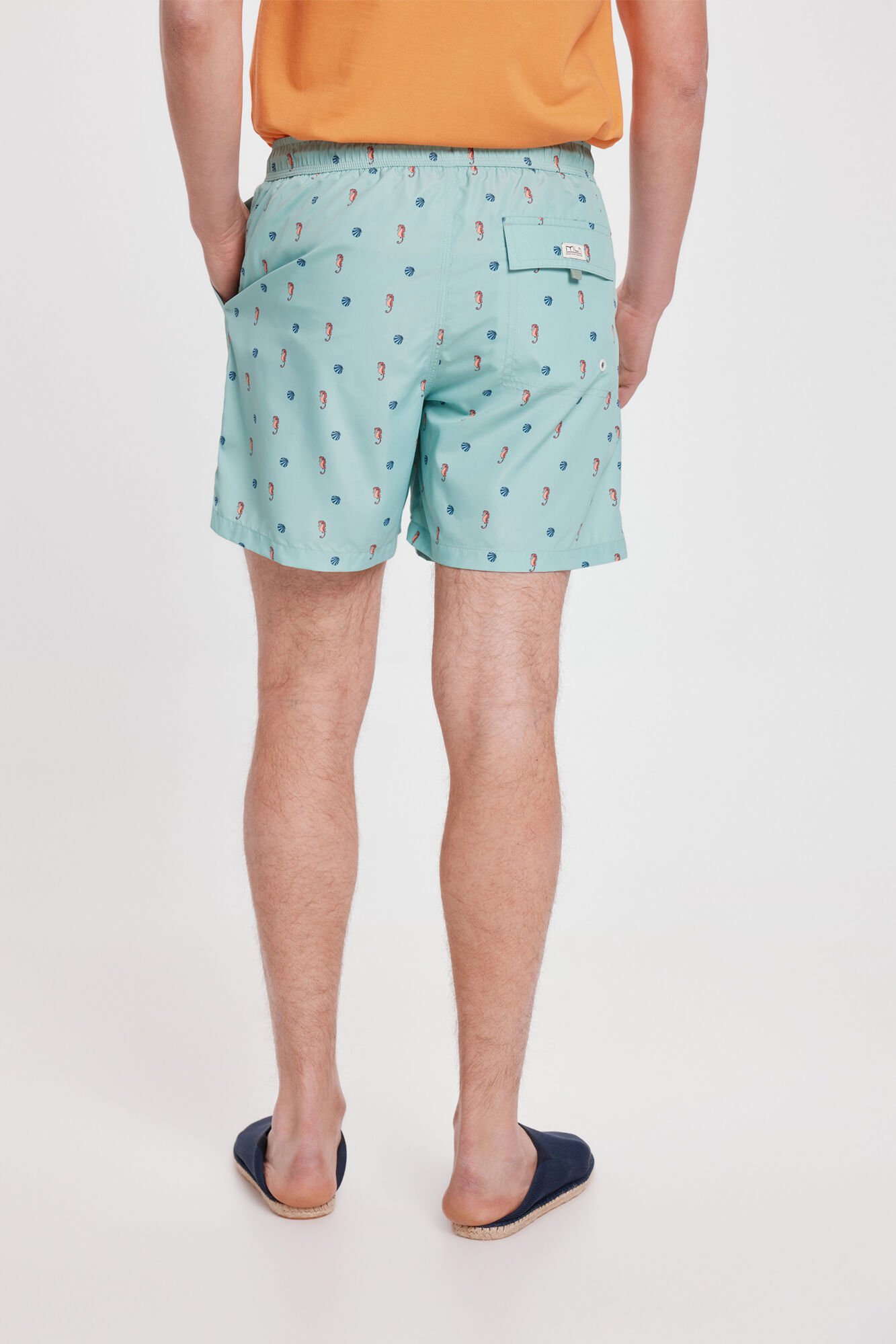 Milano Ba&ntilde;ador Estampado a Contraste Azul