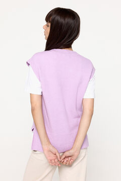 Fifty Outlet Chaleco de punto cuello pico bajo abierto Rosa