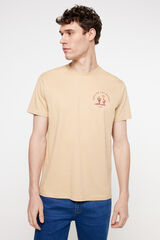 Fifty Outlet Playera manga corta. 100% de algodón. Tostado