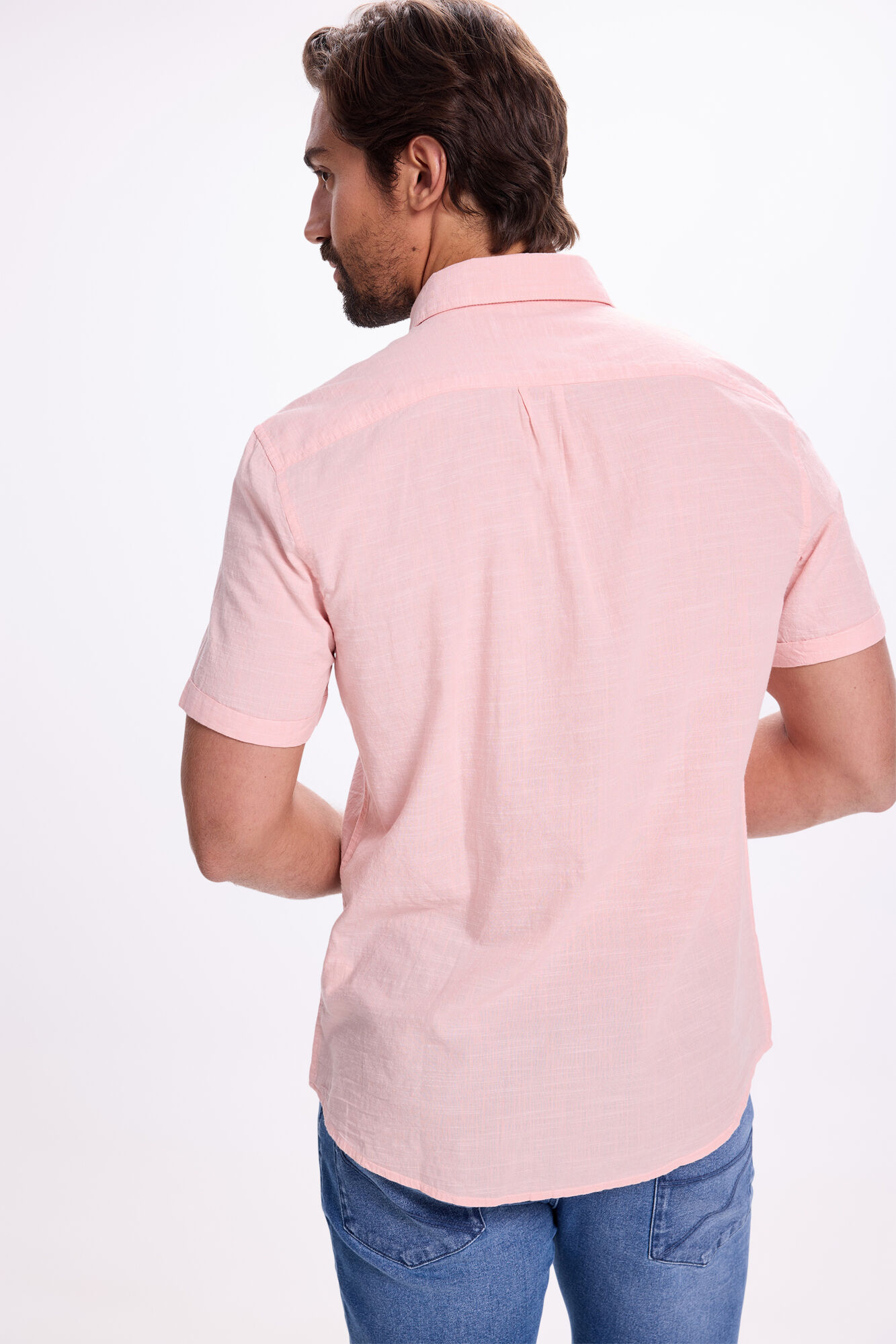 Milano Camisa Slub Lisa Rosa